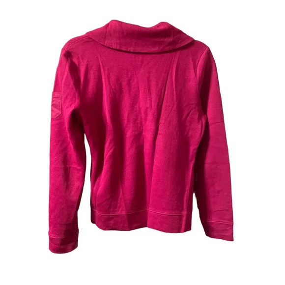 RALPH LAUREN MAGENTA TOGGLE NECK TOP - Picture 2 of 4